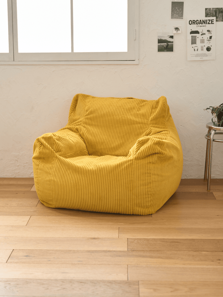 HUGME 1人掛けビーズソファ マスタード 専用商品 HUGME 1人掛けビーズソファ Mustard｜1人用ソファ おしゃれ