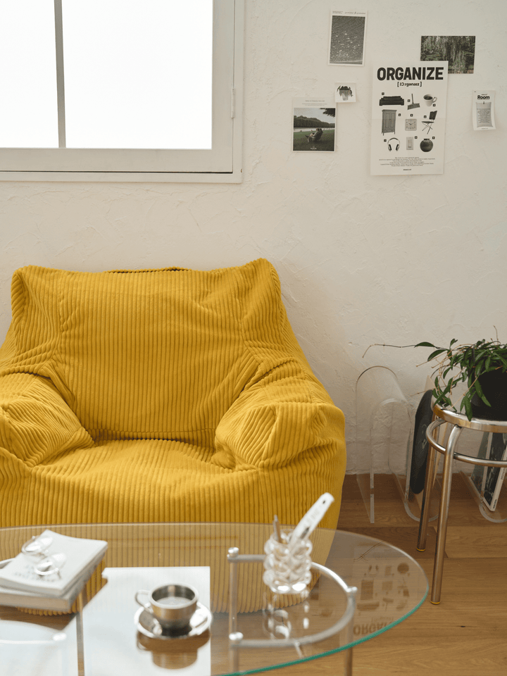 LOOSY 1人掛けビーズソファ Mustard|1人用ソファ おしゃれ 一人暮らし LOOSY 1人掛けビーズソファ Mustard|1人用ソファ おしゃれ 一人暮らし