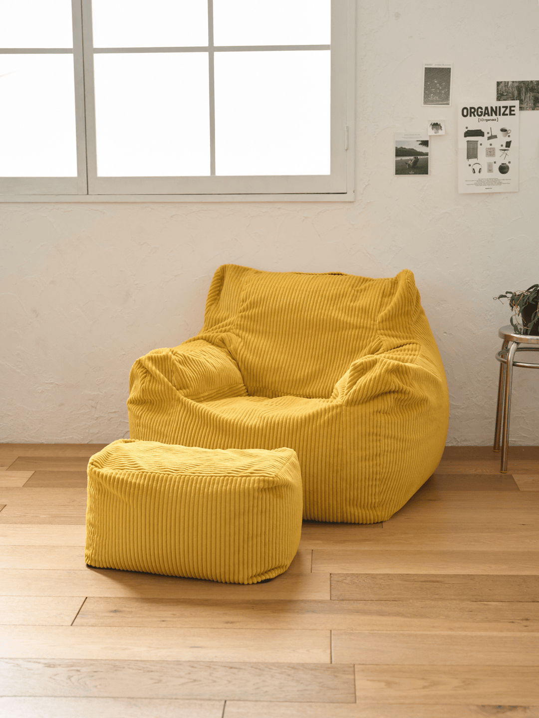 ビーズクッションソファ 黄色 LOOSY 1人掛けビーズソファ Mustard|1人用ソファ おしゃれ