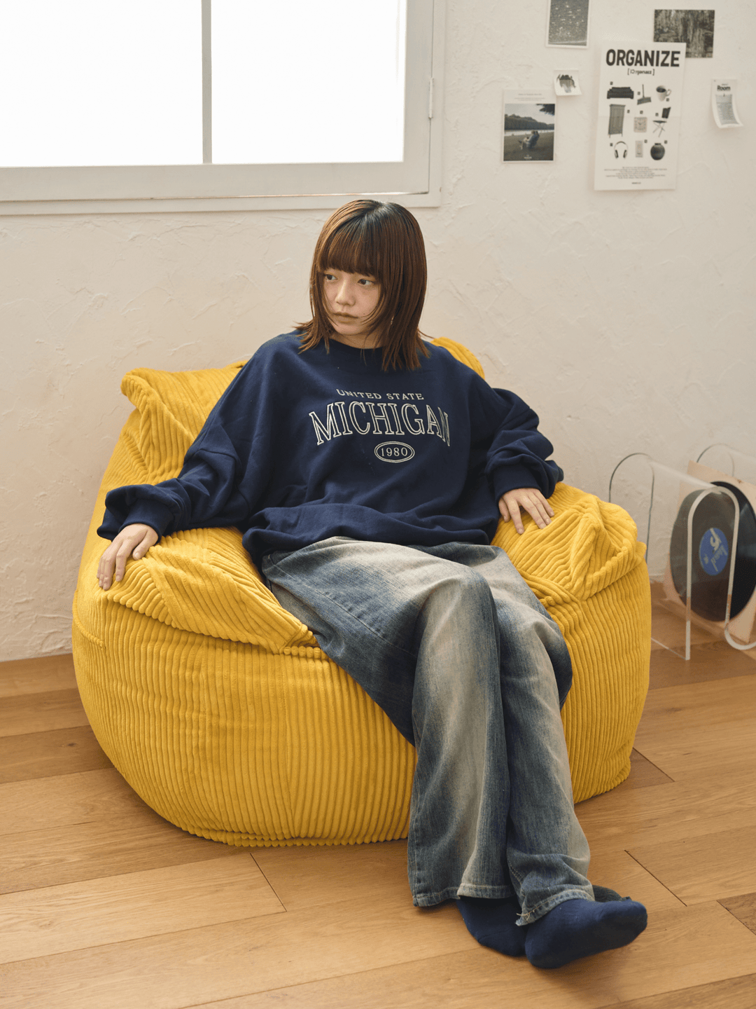 LOOSY 1人掛けビーズソファ Mustard｜1人用ソファ おしゃれ