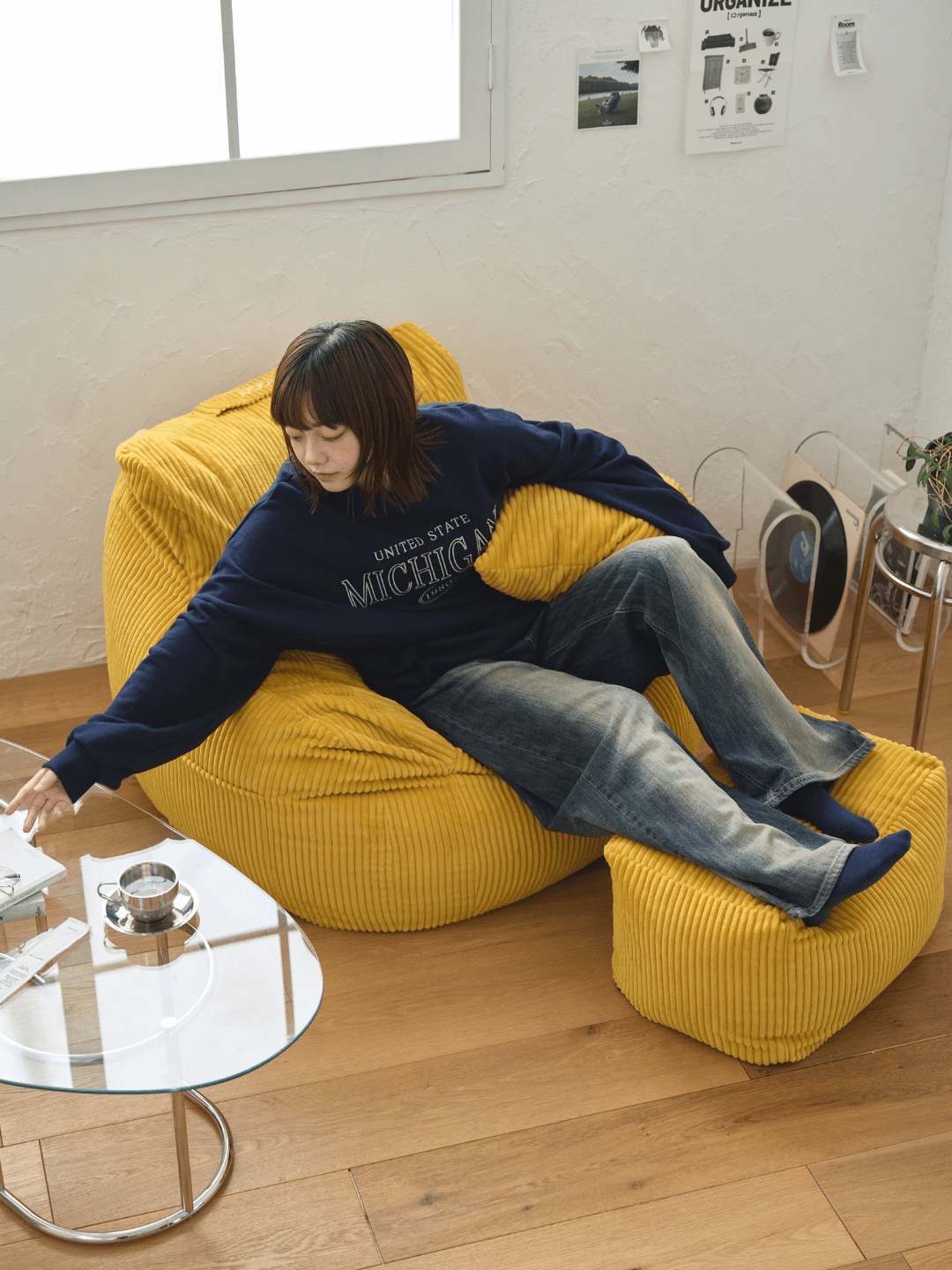 LOOSY 1人掛けビーズソファ Mustard LOOSY ビーズオットマン Mustard｜スツール おしゃれ 一人暮らし 二人