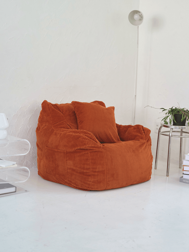 【美品】HUGME 1人掛けビーズソファ Blood Orange HUGME 1人掛けビーズソファ Blood Orange｜1人用ソファ おしゃれ
