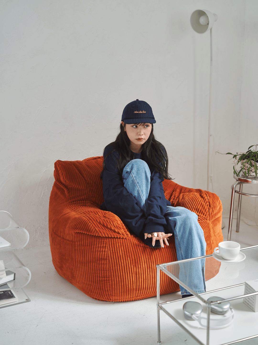 LOOSY 1人掛けビーズソファ Blood Orange｜1人用ソファ おしゃれ