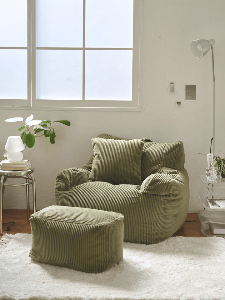 HUGME 1人掛けビーズソファ 付替カバー グリーン　LOOSY HUGME 1人掛けビーズソファ Green｜1人用ソファ おしゃれ