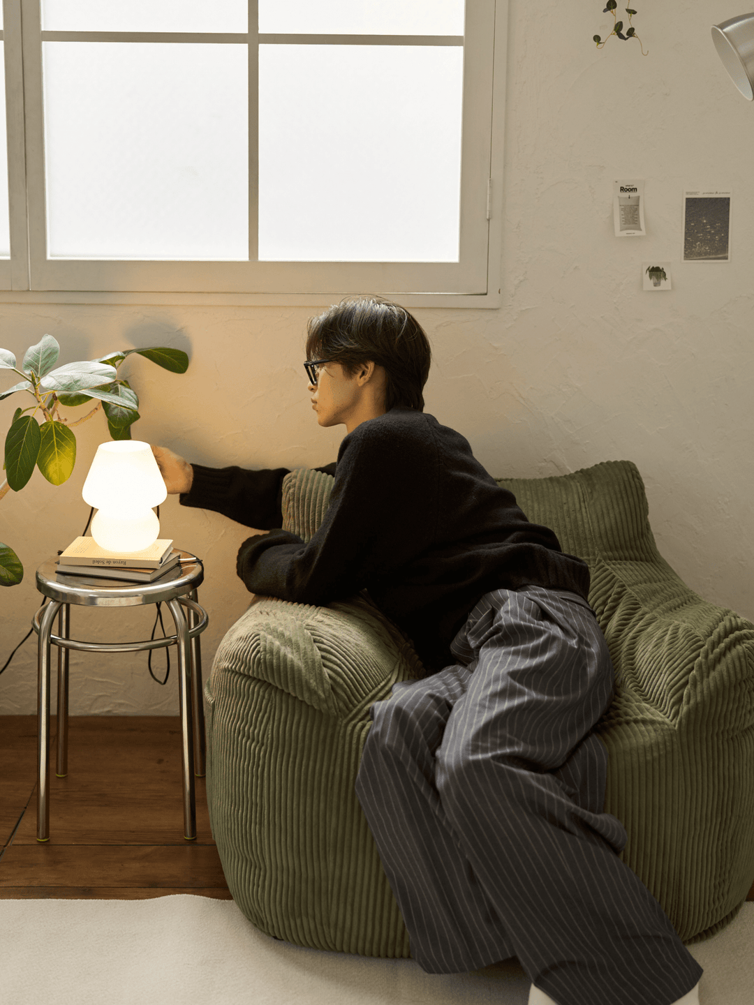 LOOSY 1人掛けビーズソファ Olive｜1人用ソファ おしゃれ 一人暮らし