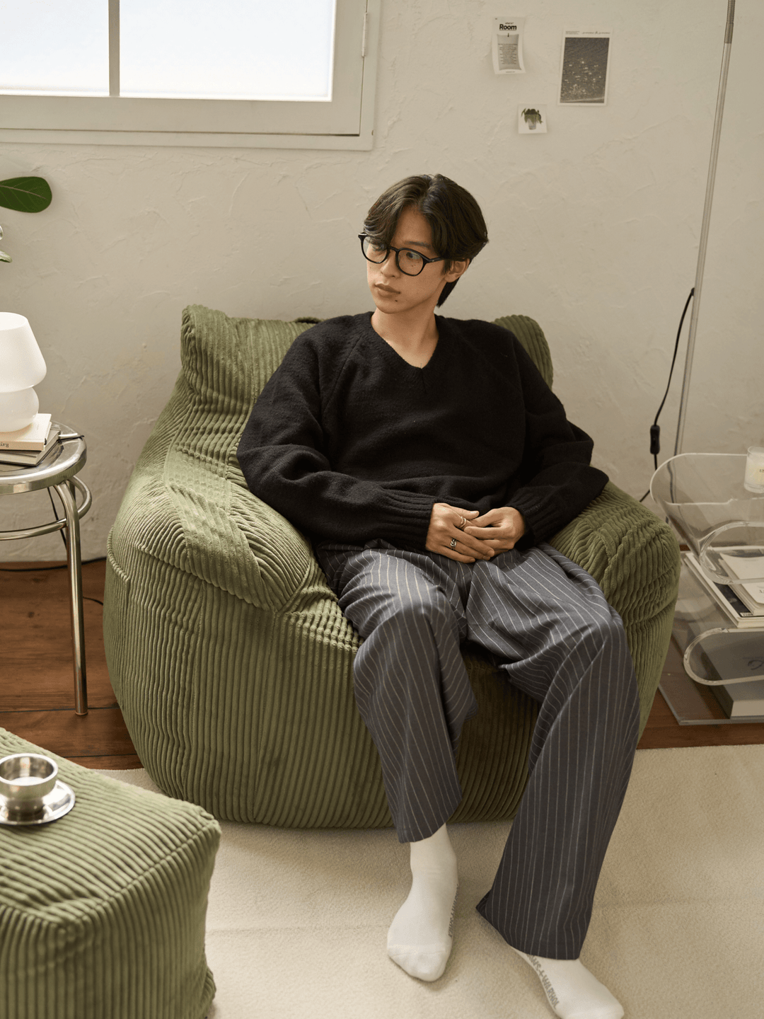 【kkkさん専用】Loosy 1人掛けビーズソファ マットカーキ LOOSY 1人掛けビーズソファ Olive|1人用ソファ おしゃれ