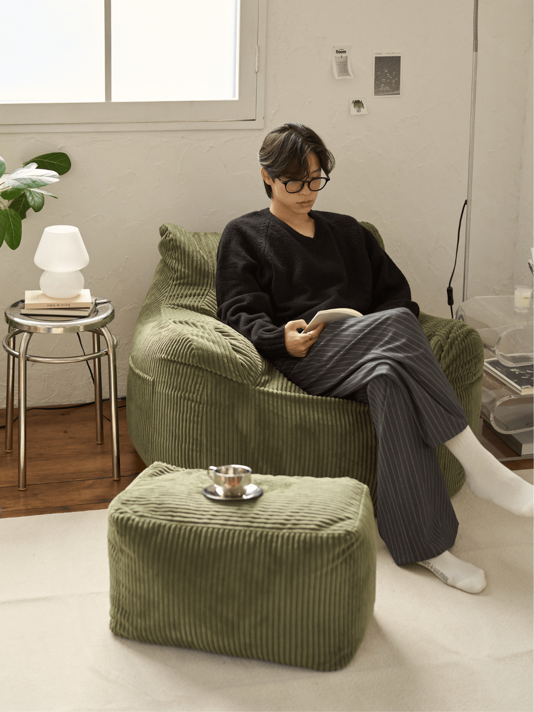 LOOSY ビーズオットマン Olive|スツール おしゃれ 一人暮らし 二人 LOOSY ビーズオットマン Olive|スツール おしゃれ 一人暮らし 二人
