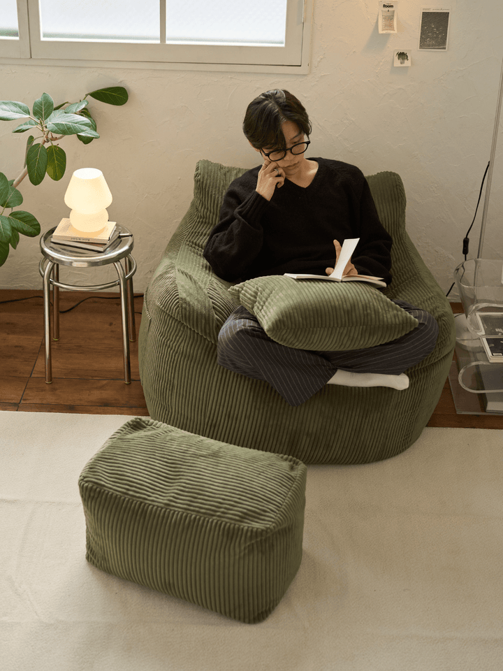 LOOSY ビーズオットマン Olive｜スツール おしゃれ 一人暮らし 二人