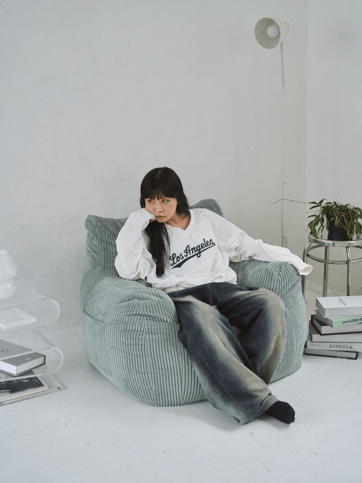 HUGME 1人掛けビーズソファ+オットマン　MINT LOOSY HUGME 1人掛けビーズソファ Mint｜1人用ソファ おしゃれ