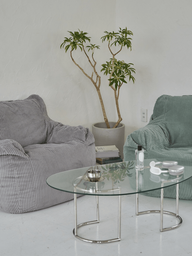 HUGME 1人掛けビーズソファ+オットマンMINT LOOSY HUGME 1人掛けビーズソファ+オットマンMINT LOOSY