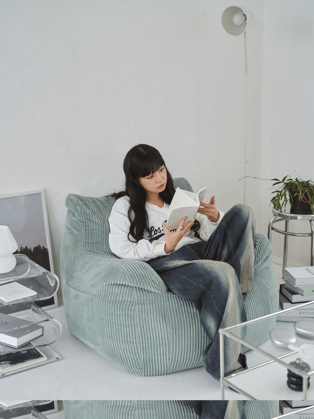 LOOSY 1人掛けビーズソファ Mint｜1人用ソファ おしゃれ