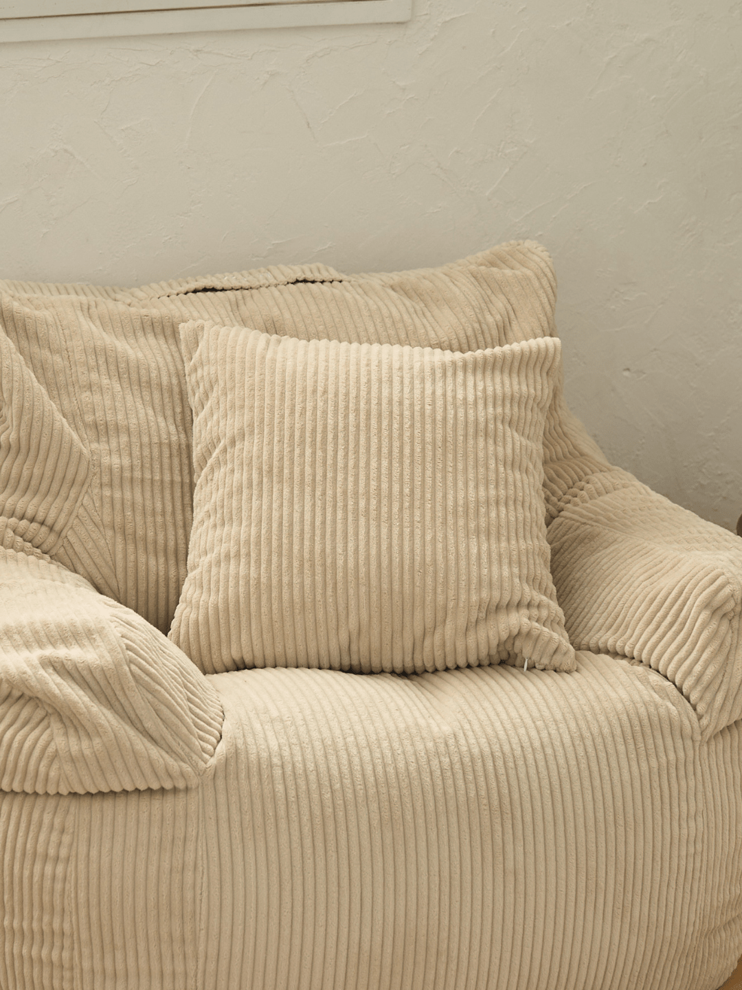 LOOSY コーデュロイ ビーズクッション ベージュ LOOSY 1人掛けビーズソファ Beige｜1人用ソファ おしゃれ