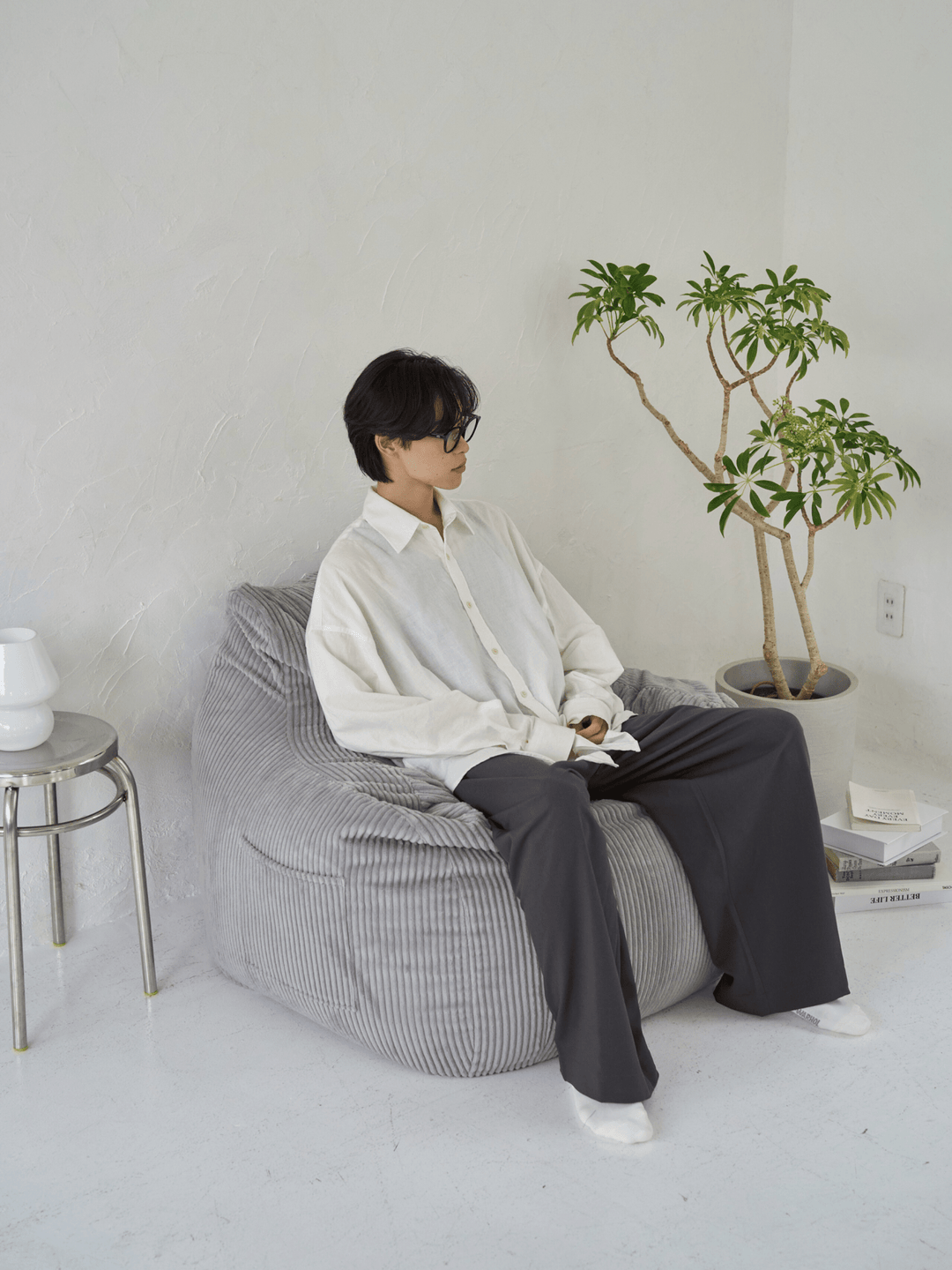 LOSSY HUGME 1人掛けビーズソファ GRAY HUGME 1人掛けビーズソファ Gray｜1人用ソファ おしゃれ