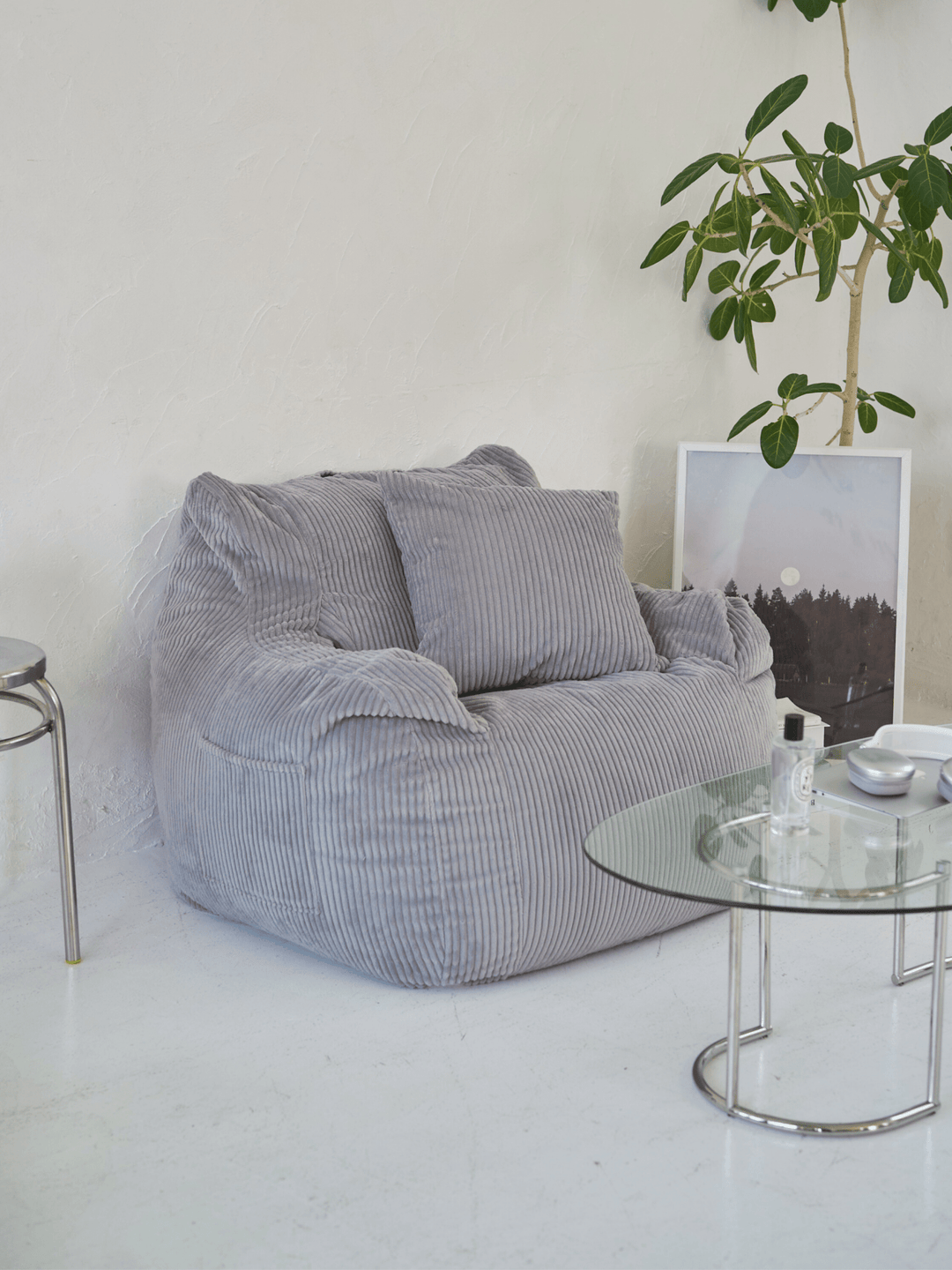 LOOSY 1人掛けビーズソファ Gray|1人用ソファ おしゃれ 一人暮らし 二 LOOSY 1人掛けビーズソファ Gray|1人用ソファ おしゃれ 一人暮らし 二