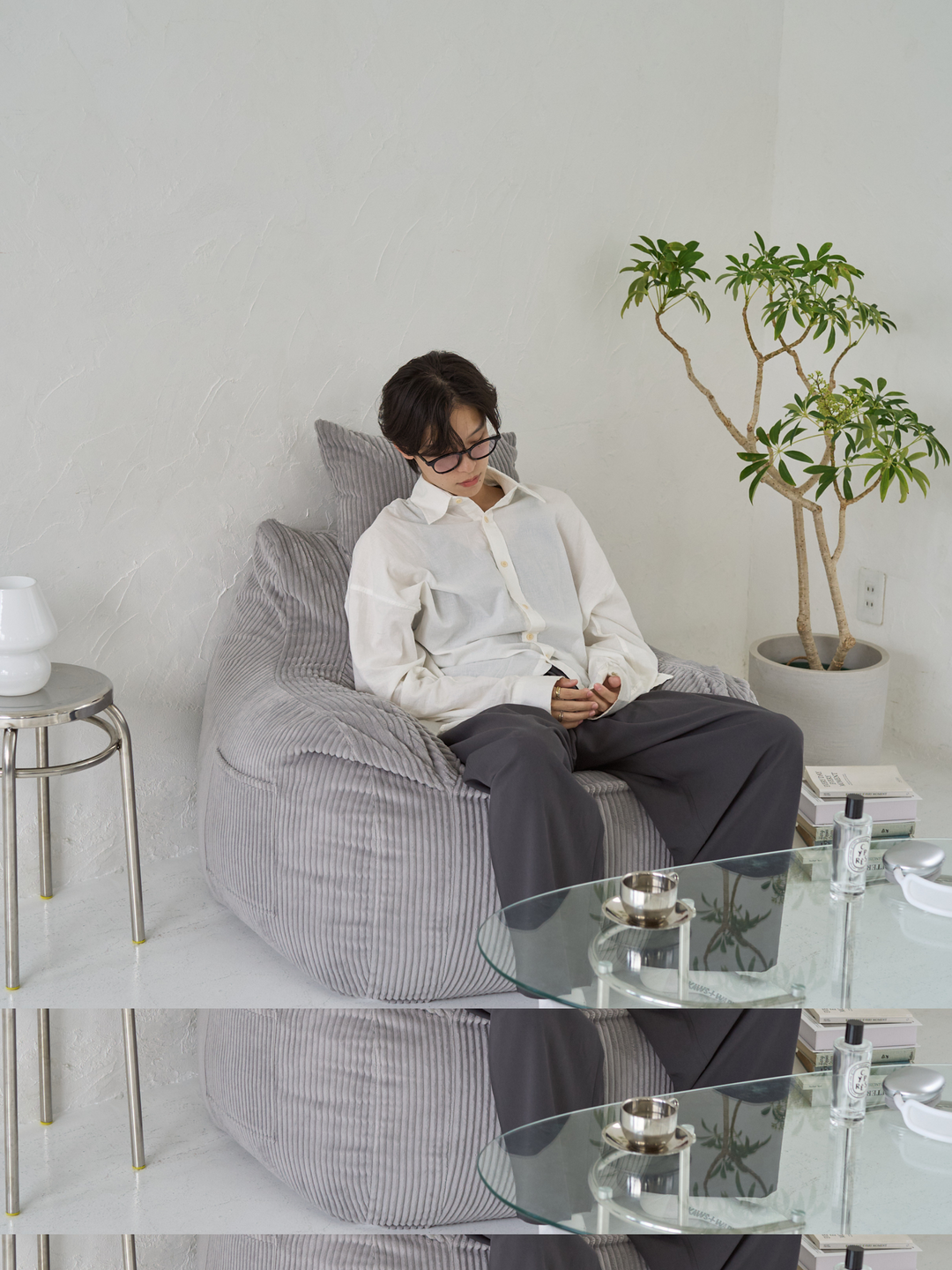 LOOSY 1人掛けビーズソファ Gray|1人用ソファ おしゃれ 一人暮らし 二 LOOSY 1人掛けビーズソファ Gray|1人用ソファ おしゃれ 一人暮らし 二