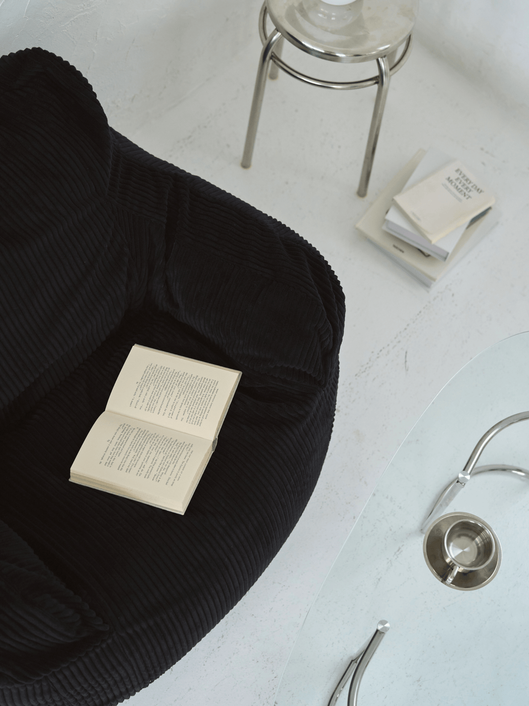 Loosy HUGME 1人掛けビーズソファ Black まんぼー 1人掛けビーズソファ Black｜1人用ソファ おしゃれ 一人暮らし