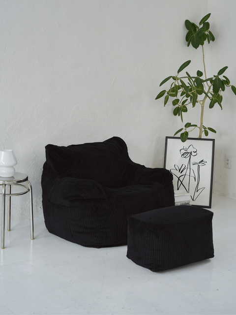 OR - 6873 - LOOSY - HUGME 1人掛けビーズソファ BLACK