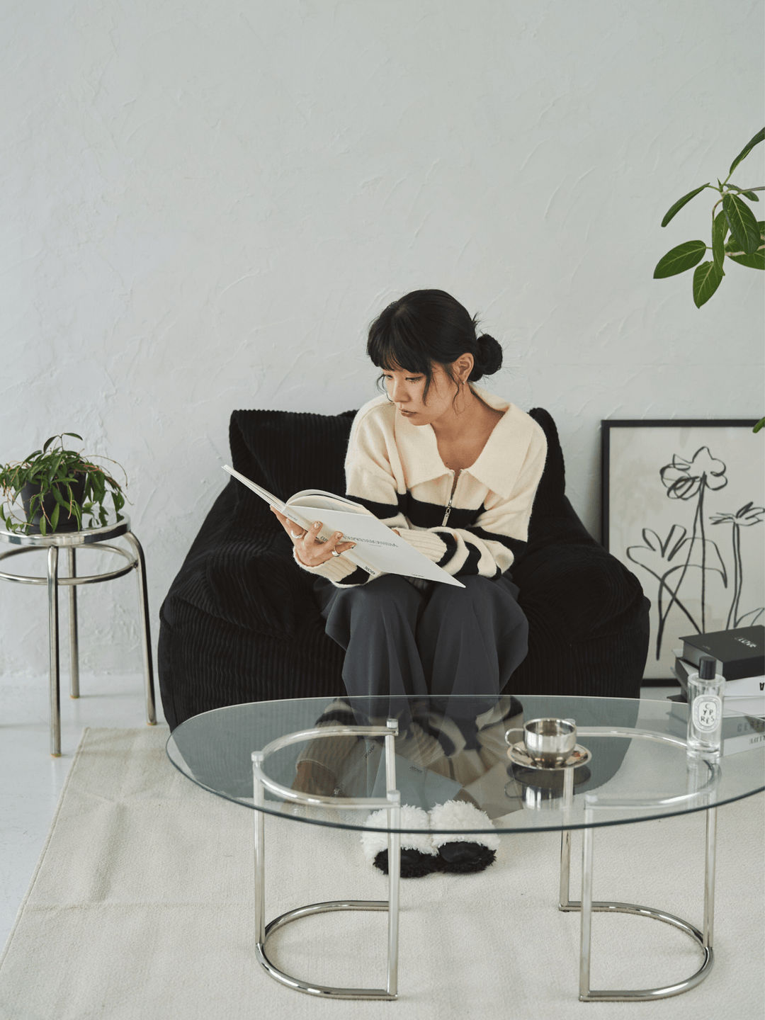 1人掛けビーズソファ Black｜1人用ソファ おしゃれ 一人暮らし 二人