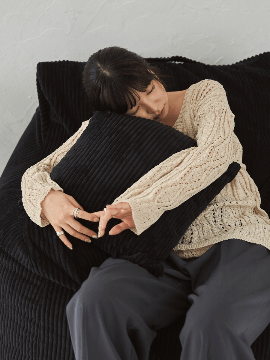 LOOSY クッションカバー Black｜洗濯可 おしゃれ 一人暮らし 二人