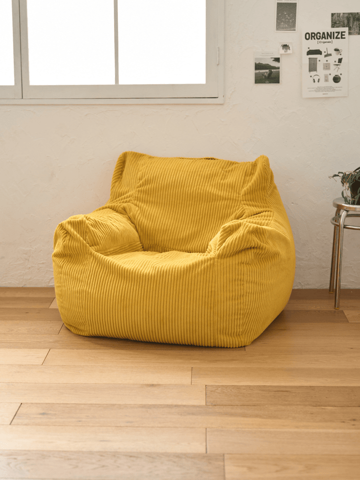 LOOSY 1人掛けビーズソファ Mustard LOOSY 1人掛けビーズソファ 付替カバー Mustard｜1人用ソファ おしゃれ