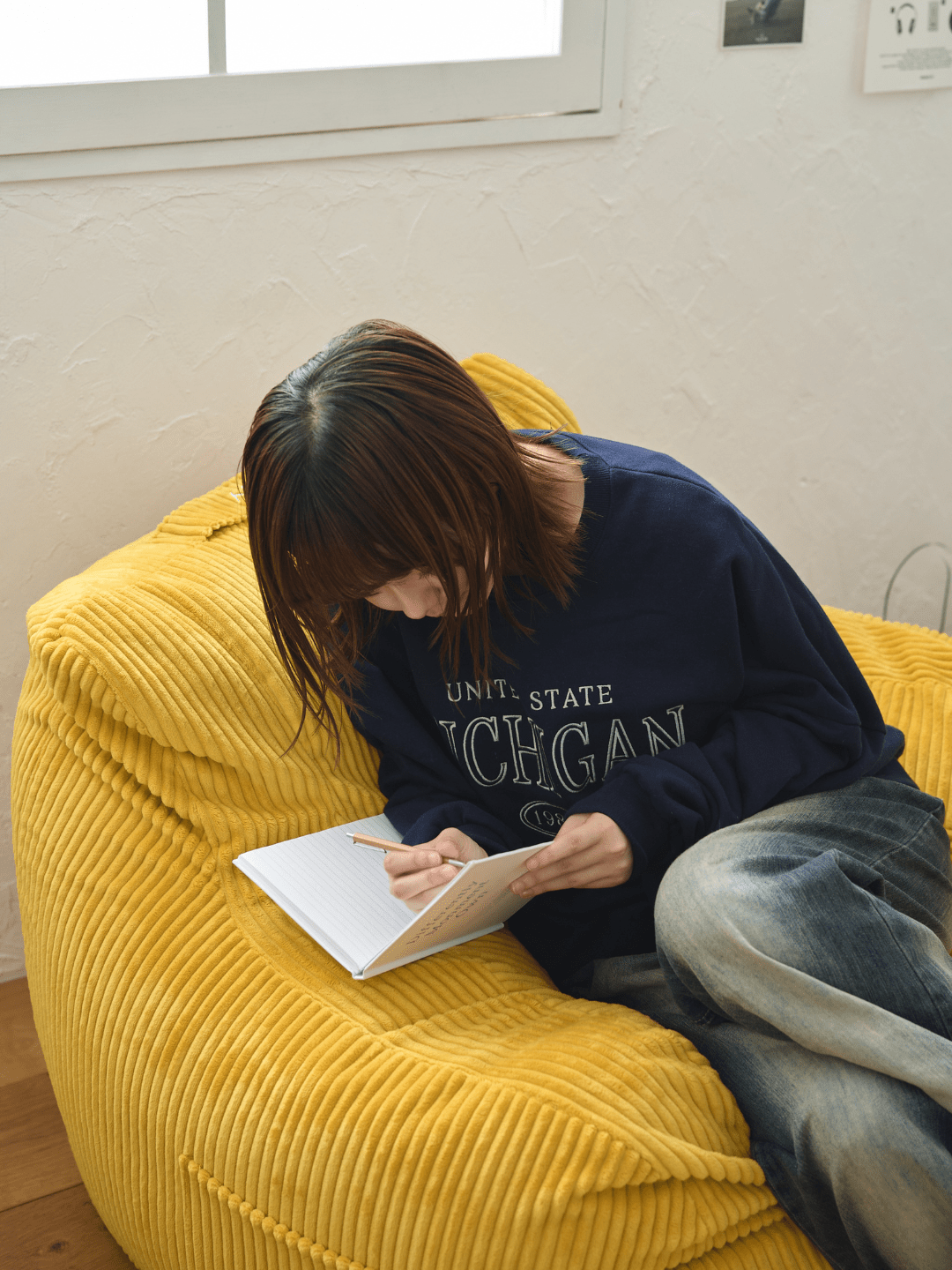 LOOSY 1人掛けビーズソファ 付替カバー Mustard｜1人用ソファ おしゃれ