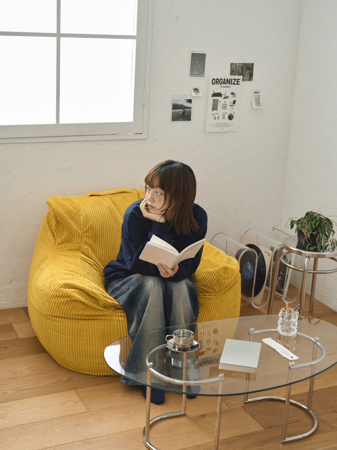 LOOSY 1人掛けビーズソファ 付替カバー Mustard｜1人用ソファ おしゃれ