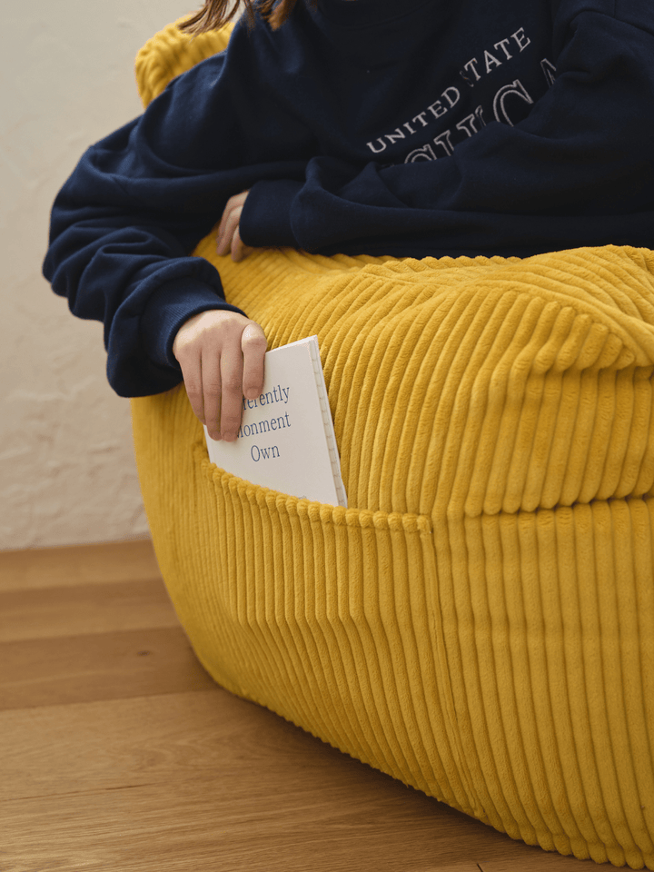 LOOSY 1人掛けビーズソファ 付替カバー Mustard|1人用ソファ おしゃれ LOOSY 1人掛けビーズソファ 付替カバー Mustard|1人用ソファ おしゃれ