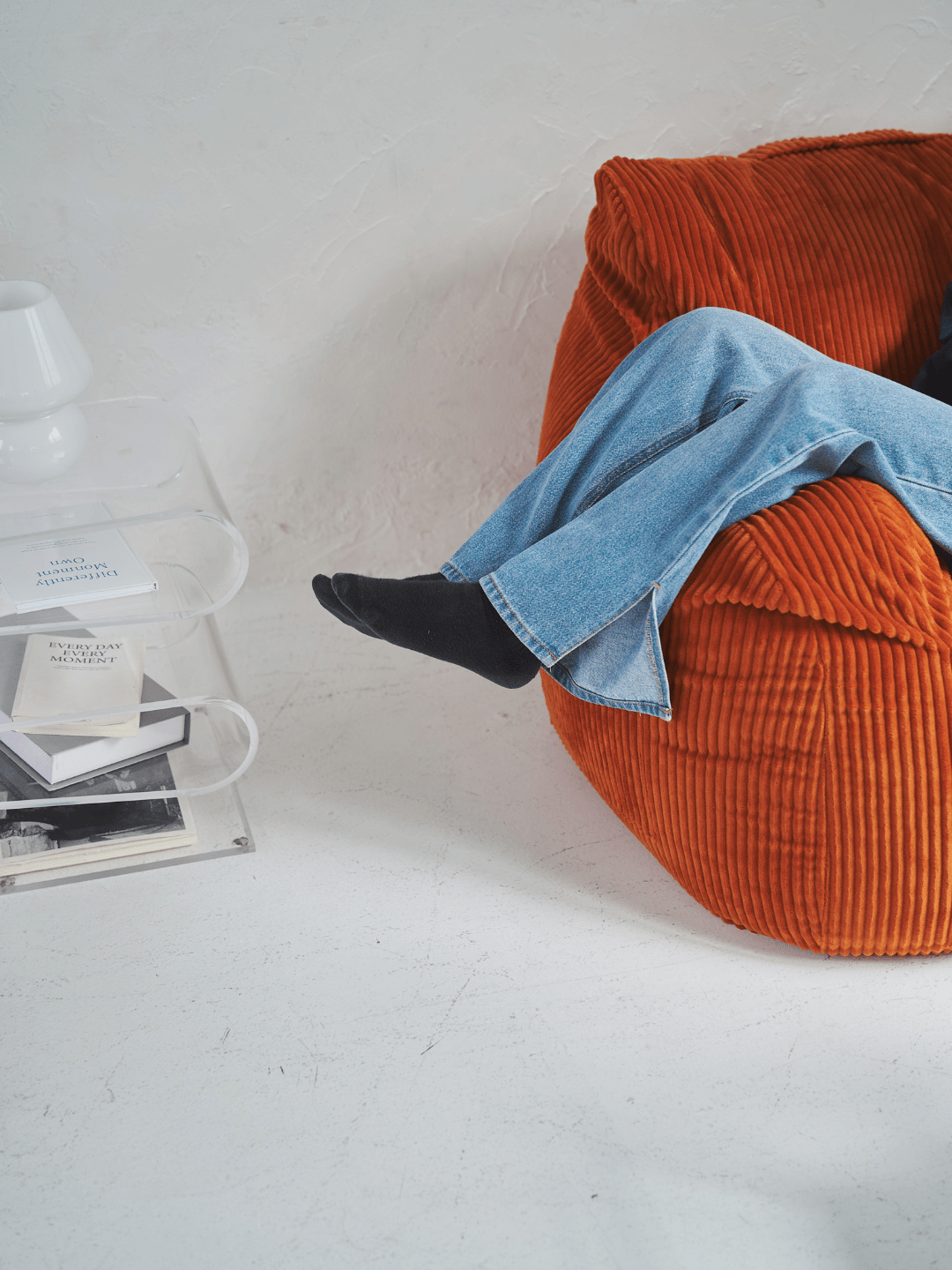 LOOSY HUGME 1人掛けビーズソファ カバー Blood Orange LOOSY 1人掛けビーズソファ 付替カバー Blood Orange｜1人用