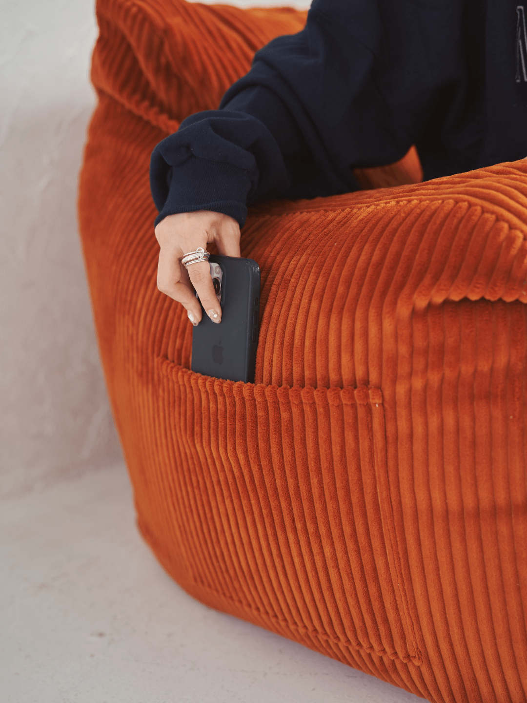 LOOSY 1人掛けビーズソファ 付替カバー Blood Orange|1人用ソファ LOOSY 1人掛けビーズソファ 付替カバー Blood Orange|1人用ソファ