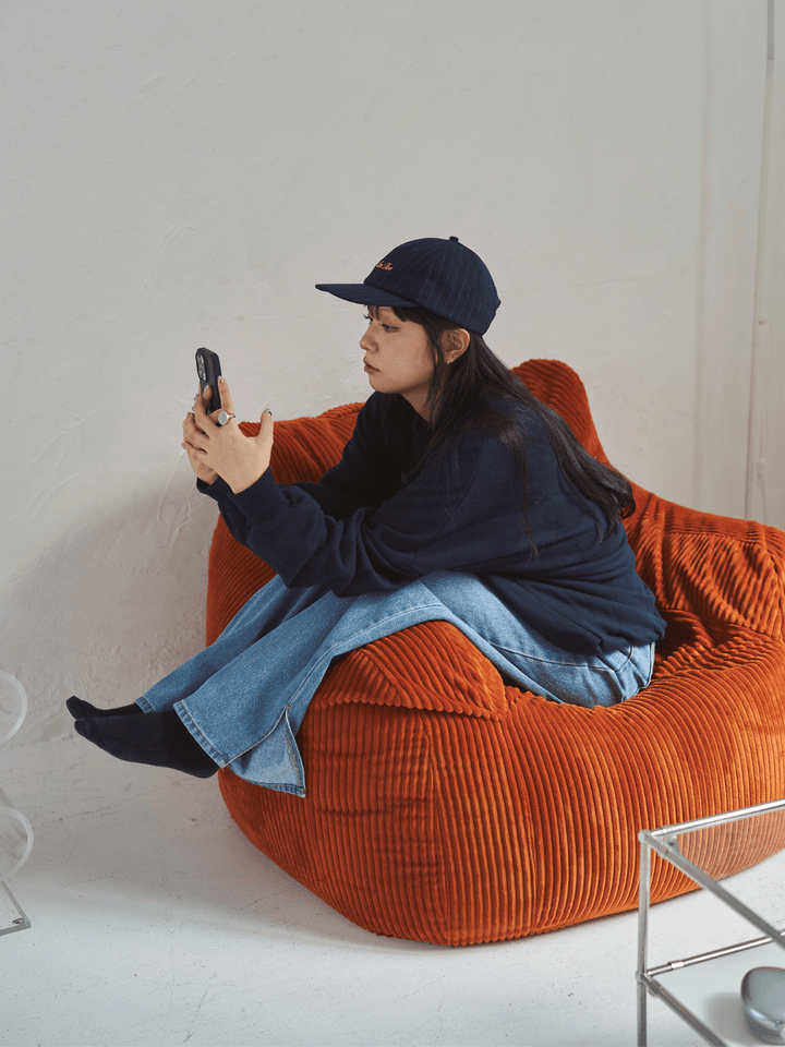 LOOSY 1人掛けビーズソファ 付替カバー Blood Orange｜1人用ソファ