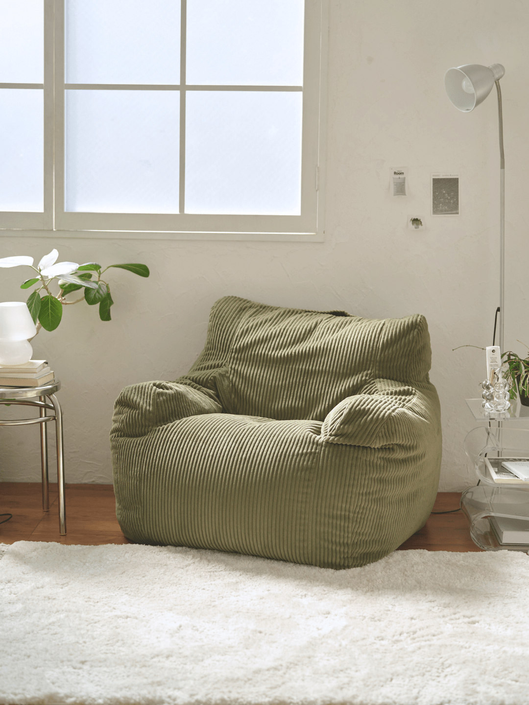 LOOSY 1人掛けビーズソファ 付替カバー Olive|1人用ソファ おしゃれ LOOSY 1人掛けビーズソファ 付替カバー Olive|1人用ソファ おしゃれ