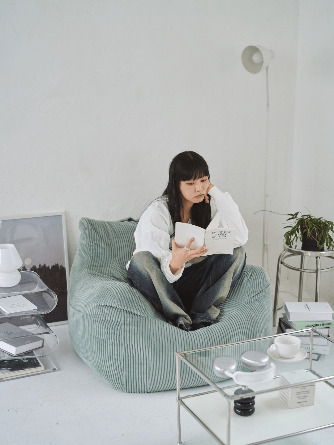 HUGME 1人掛けビーズソファ Mint LOOSY グッション付き LOOSY 1人掛けビーズソファ 付替カバー Mint|1人用ソファ