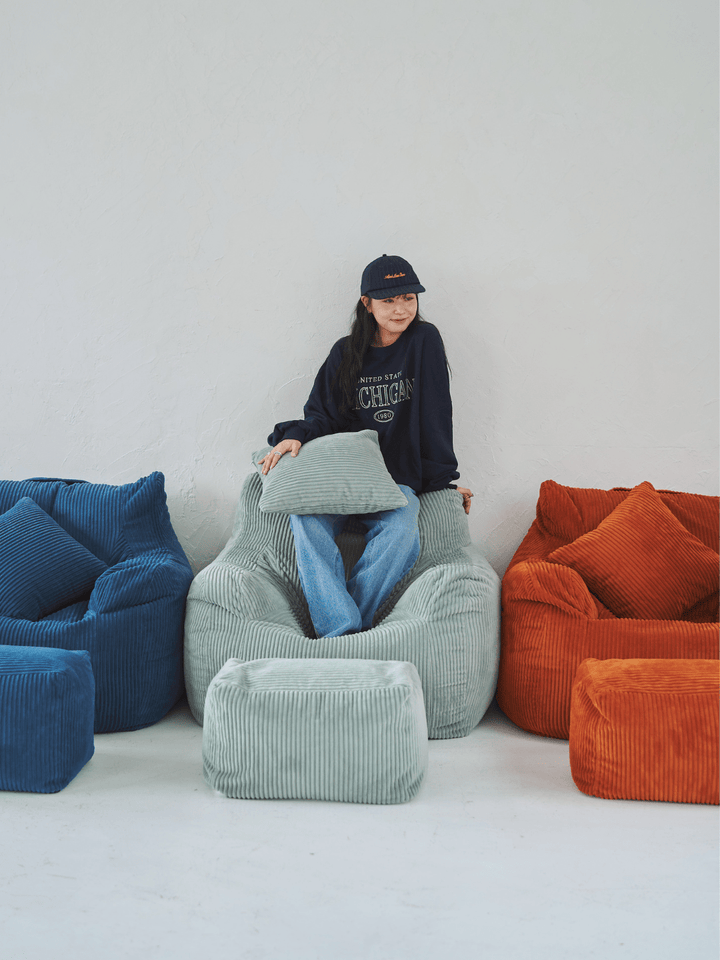 ソファ Mint色 LOOSY オットマン、クッションカバー付 LOOSY ビーズオットマン 付替カバー Mint｜スツール おしゃれ