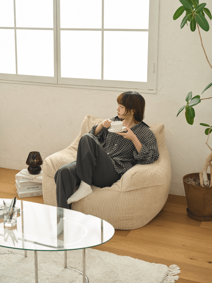 HUGME 1人掛けビーズソファ 付替カバー グリーン　LOOSY HUGME 1人掛けビーズソファ 付替カバー Green｜1人用ソファ
