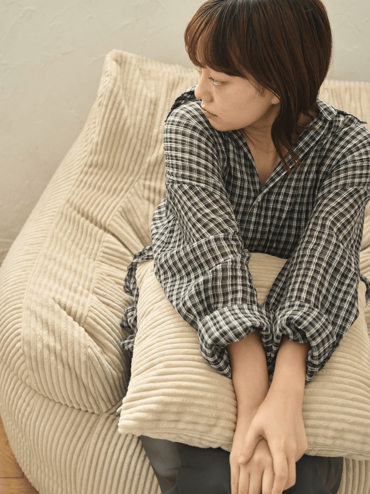 LOOSY 1人掛けビーズソファ 付替カバー Beige|1人用ソファ おしゃれ LOOSY 1人掛けビーズソファ 付替カバー Beige|1人用ソファ おしゃれ