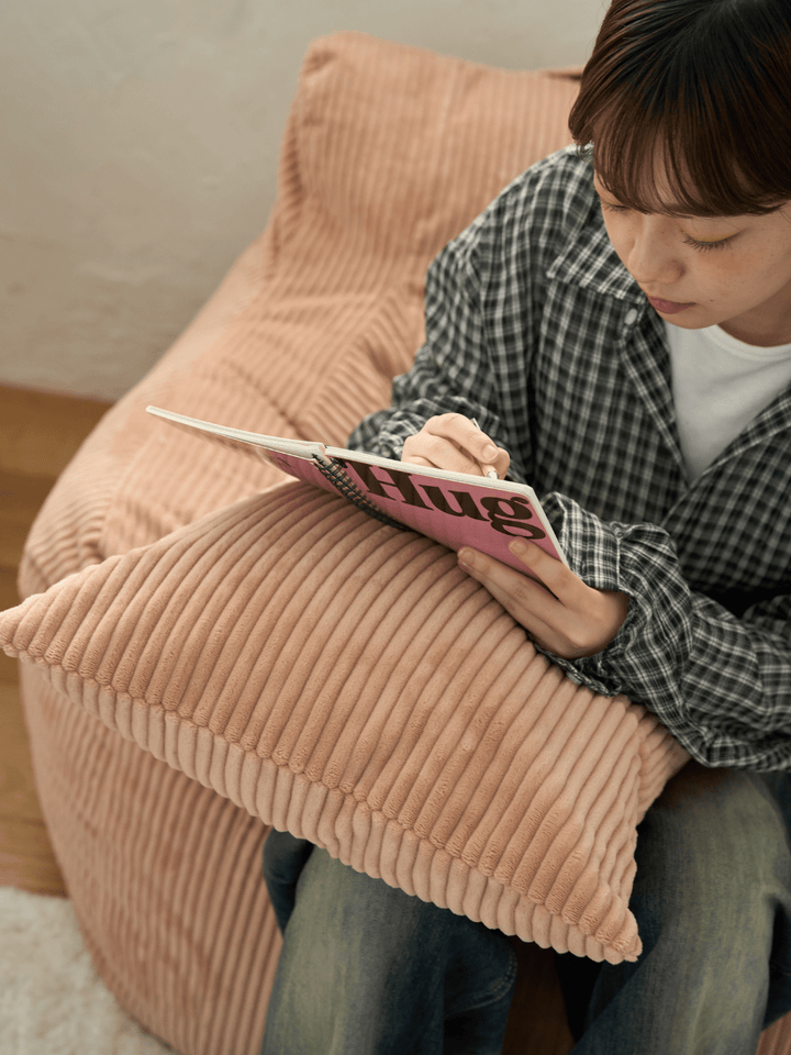 LOOSY 1人掛けビーズソファ 付替カバー Coral Pink｜1人用ソファ