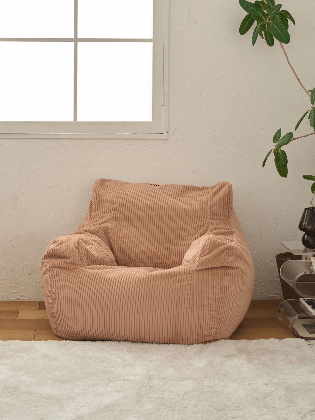 LOOSY 1人掛けビーズソファ 付替カバー Coral Pink｜1人用ソファ