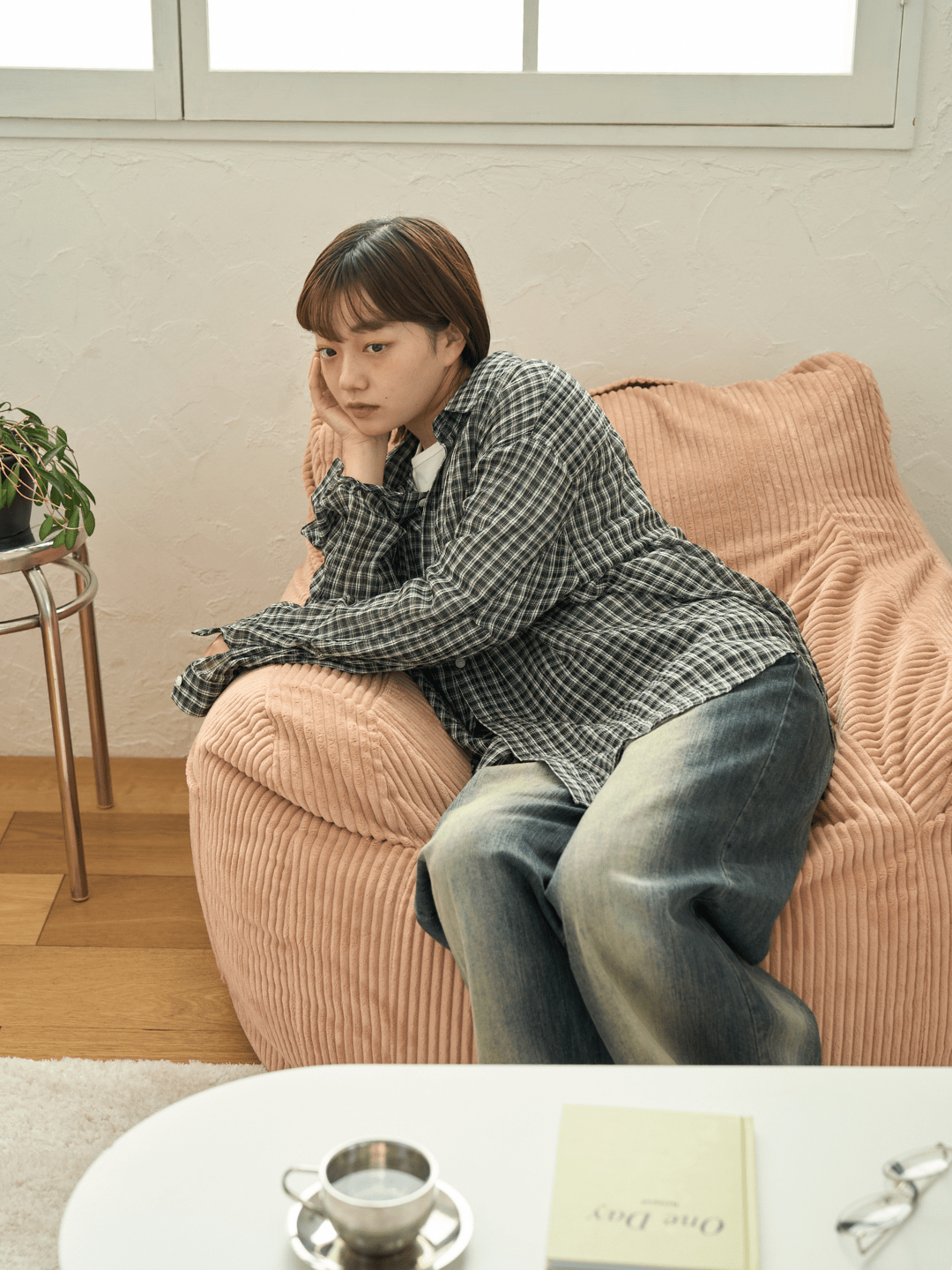 LOOSY 1人掛けビーズソファ 付替カバー Coral Pink｜1人用ソファ