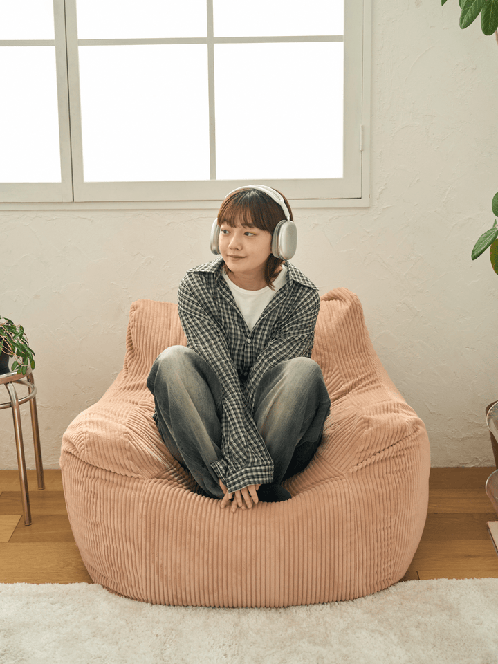 LOOSY 1人掛けビーズソファ 付替カバー Coral Pink｜1人用ソファ