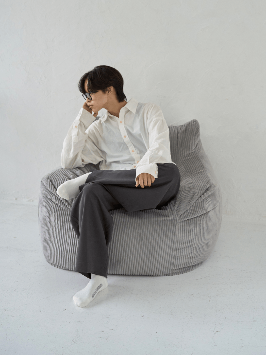 LOOSY 1人掛けビーズソファ 付替カバー Gray｜1人用ソファ おしゃれ