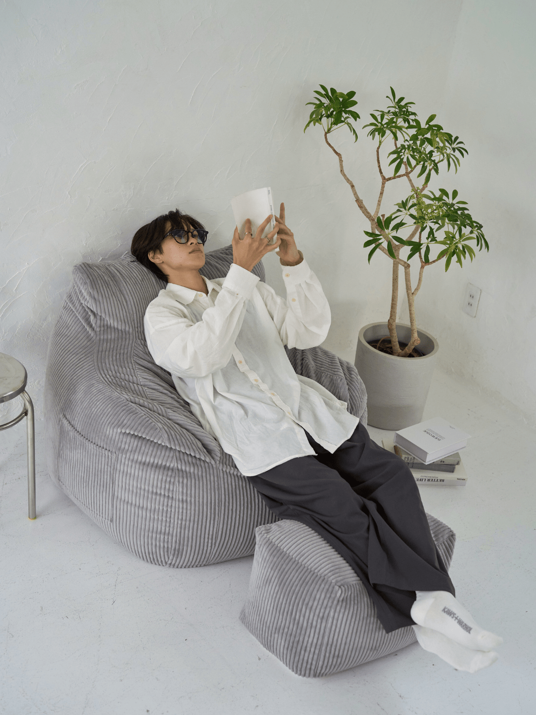 LOOSY ビーズオットマン 付替カバー Gray｜スツール おしゃれ
