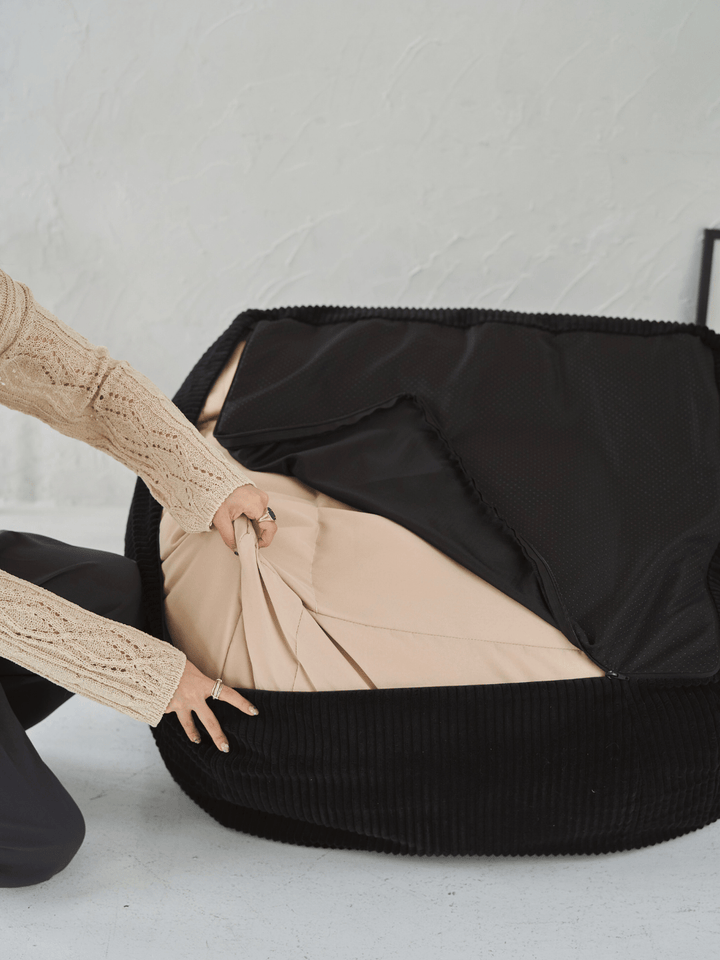LOOSY 1人掛けビーズソファ 付替カバー Black｜1人用ソファ おしゃれ