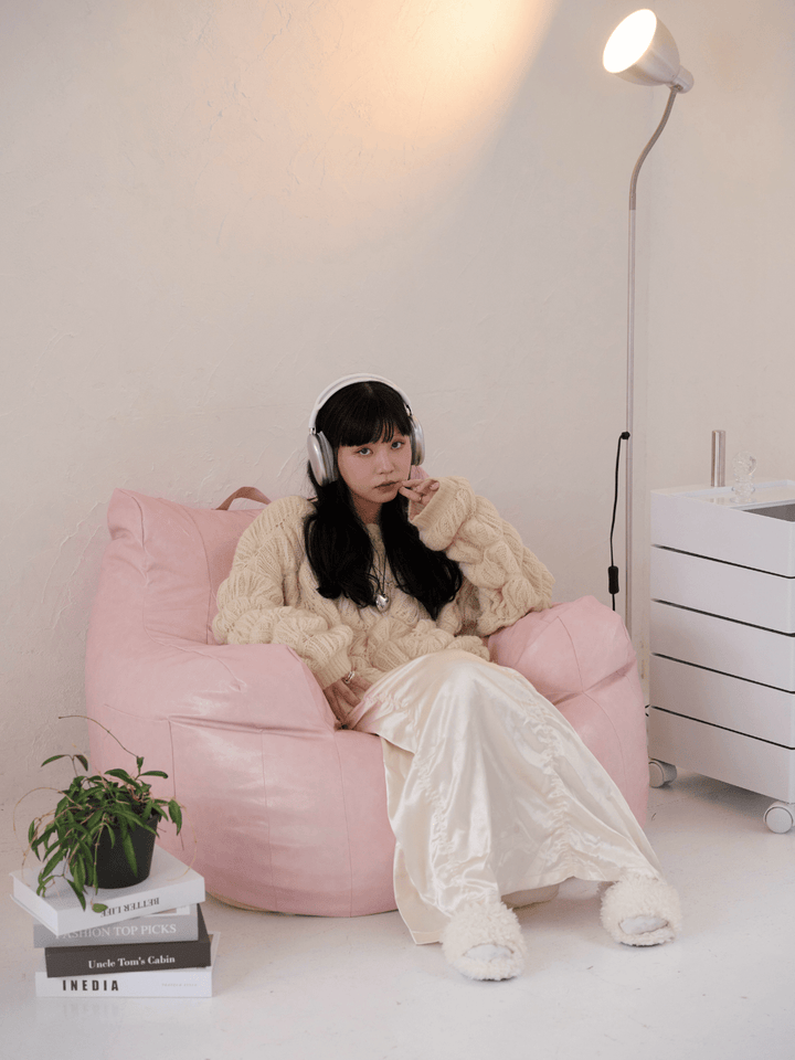 LOOSY 1人掛けビーズソファ 付替カバー Glossy Pink｜1人用ソファ