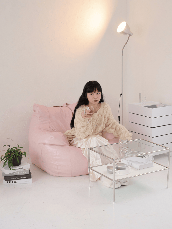 LOOSY 1人掛けビーズソファ 付替カバー Glossy Pink｜1人用ソファ