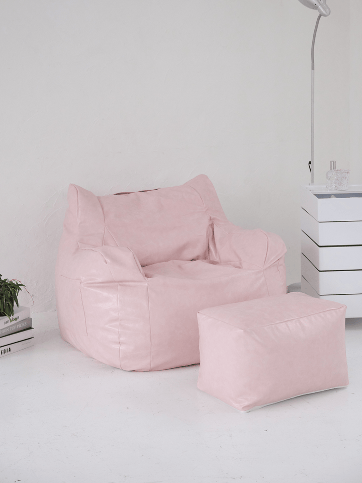HUGME ビーズオットマン 付替カバー Glossy Pink｜スツール