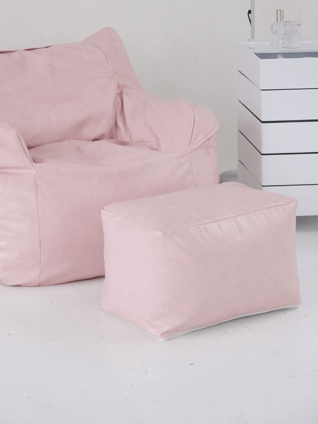 LOOSY ビーズオットマン 付替カバー Glossy Pink｜スツール おしゃれ