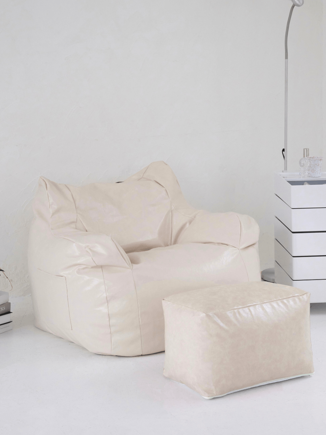 OR - 6987 - LOOSY - HUGME ビーズオットマン 付替カバー CREAM