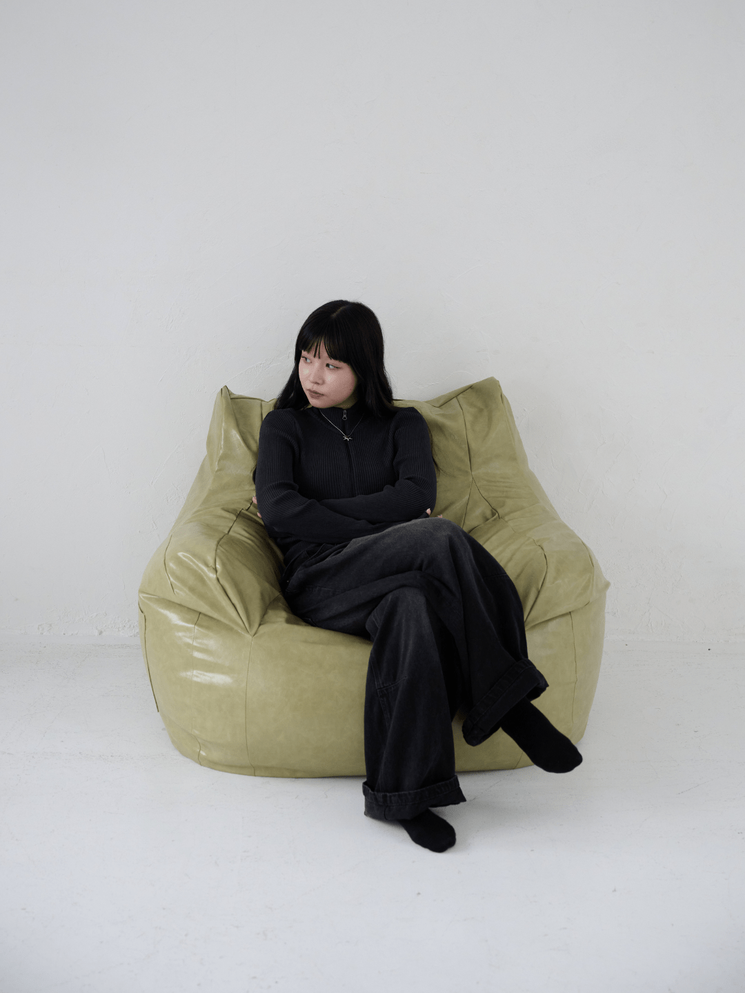 HUGME LOOSY 1人掛けビーズソファ Glossy Pistachio LOOSY 1人掛けビーズソファ Glossy Pistachio｜1人用ソファ