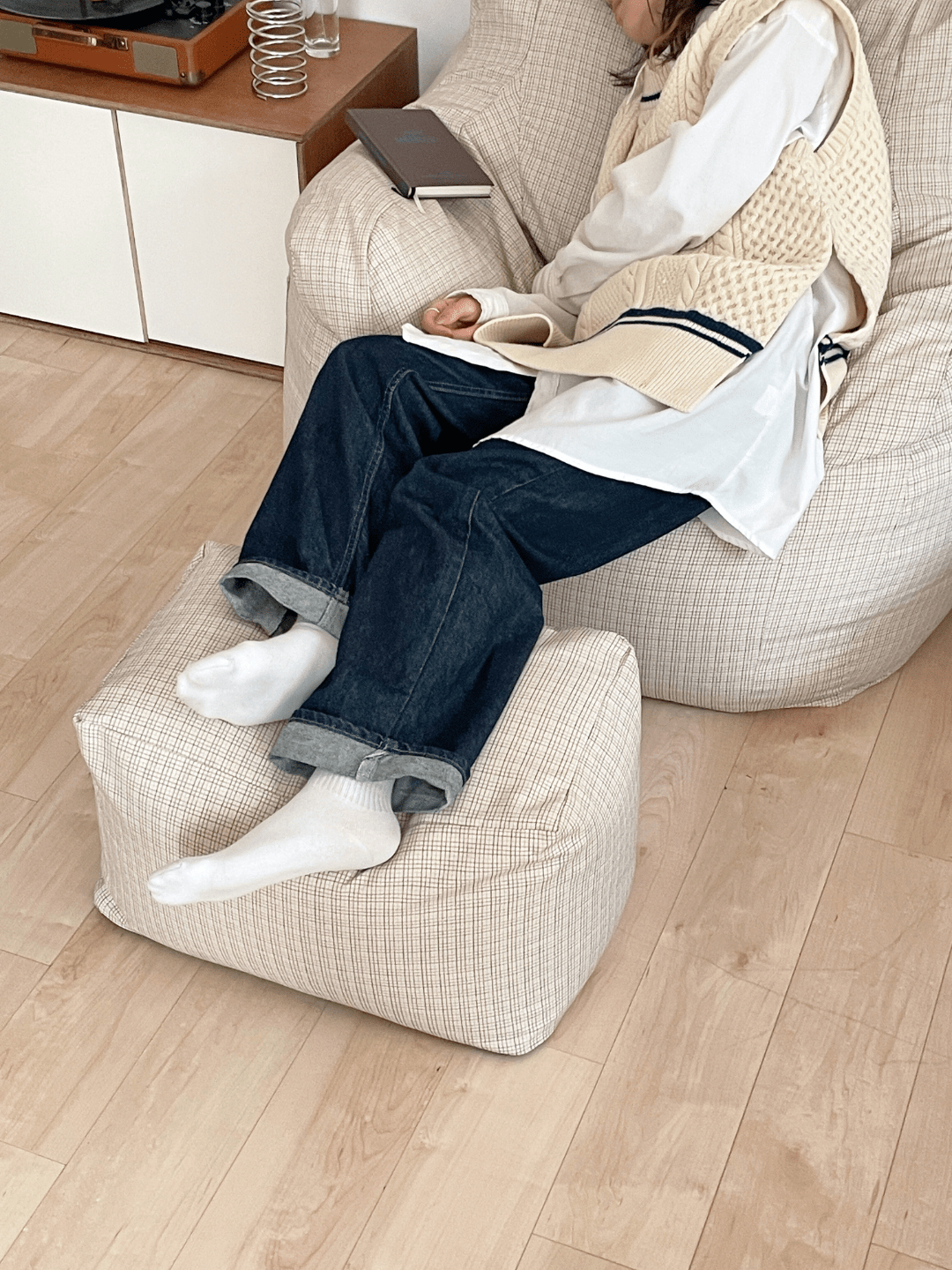 GOOD THING × LOOSYコラボ ビーズオットマン Check|スツール GOOD THING × LOOSYコラボ ビーズオットマン Check|スツール