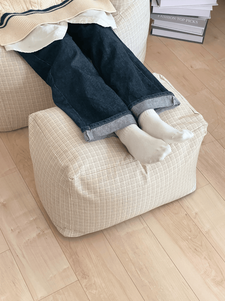 GOOD THING × LOOSYコラボ ビーズオットマン Check｜スツール おしゃれ